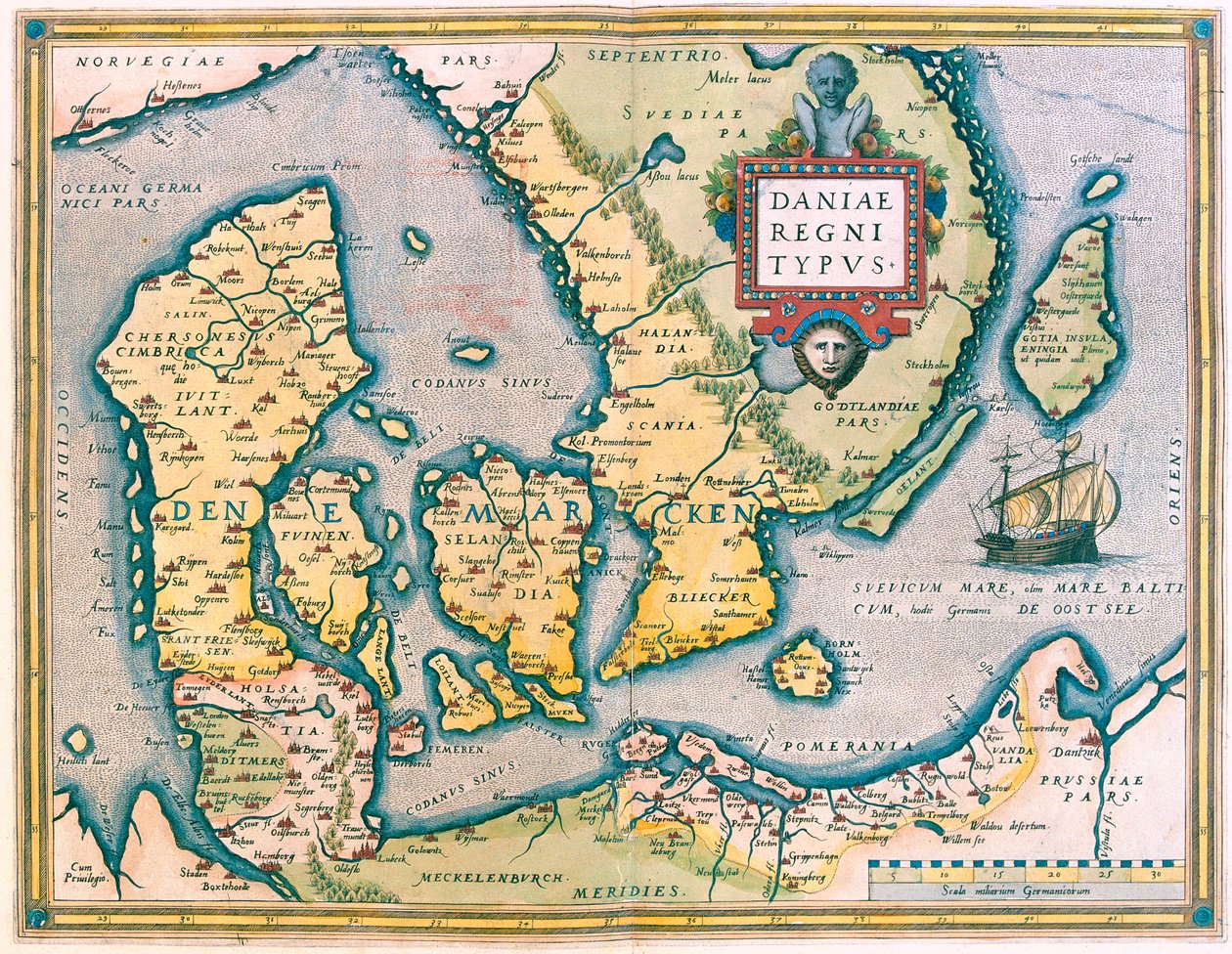 Denmark, south Sweden by Abraham Ortelius
