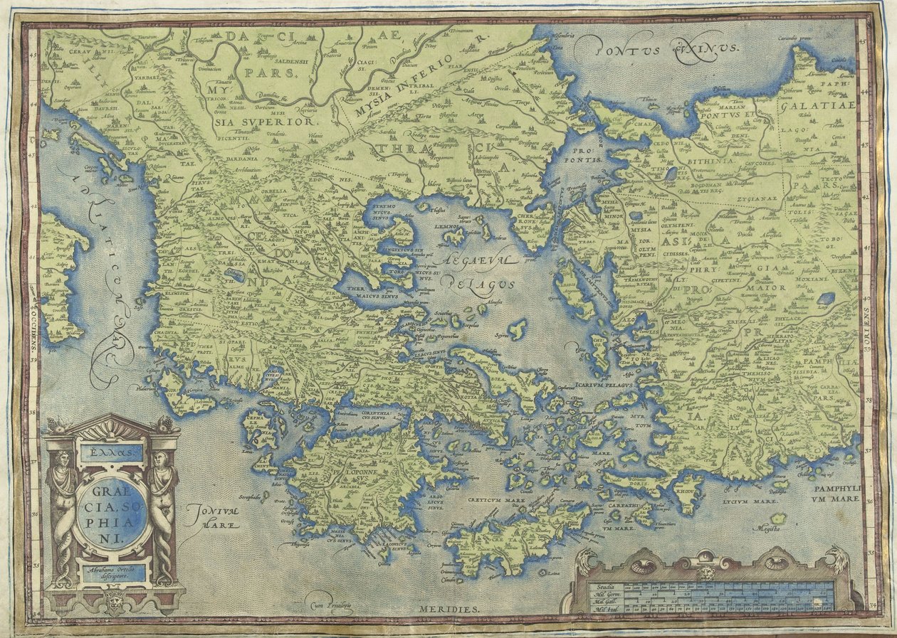 Map of Greece by Abraham Ortelius