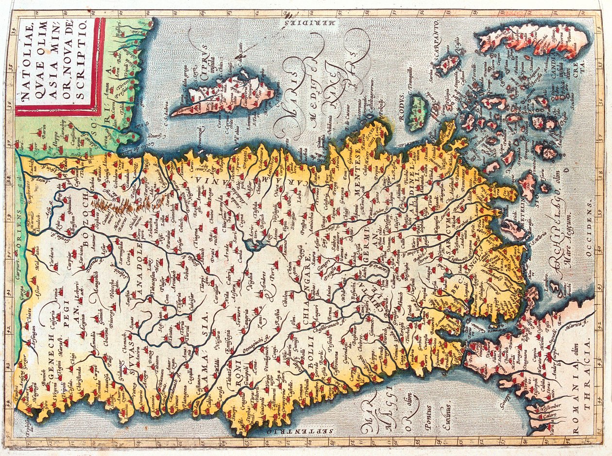 Turkey, Cyprus by Abraham Ortelius
