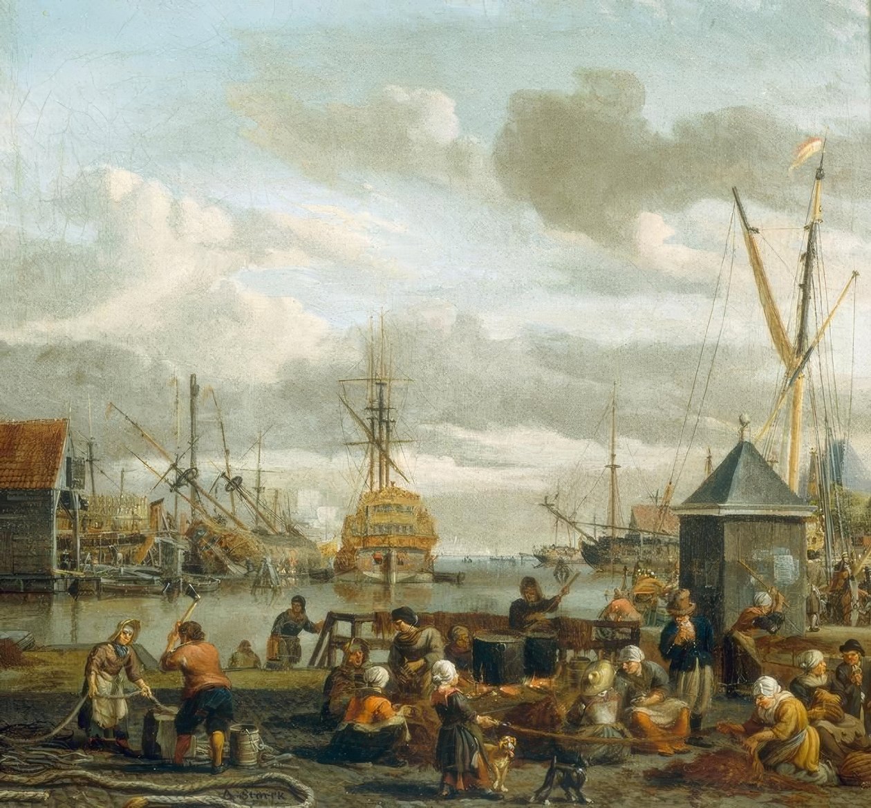 View of the Port of Amsterdam by Abraham Storck