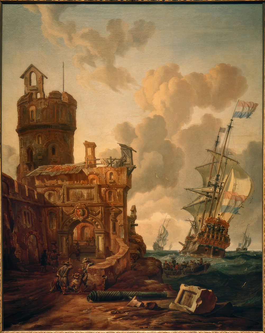 Dutch Ship before a Fortress by Abraham Storck