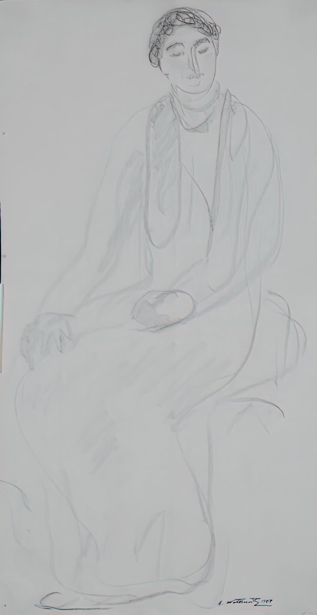 Seated Woman by Abraham Walkowitz