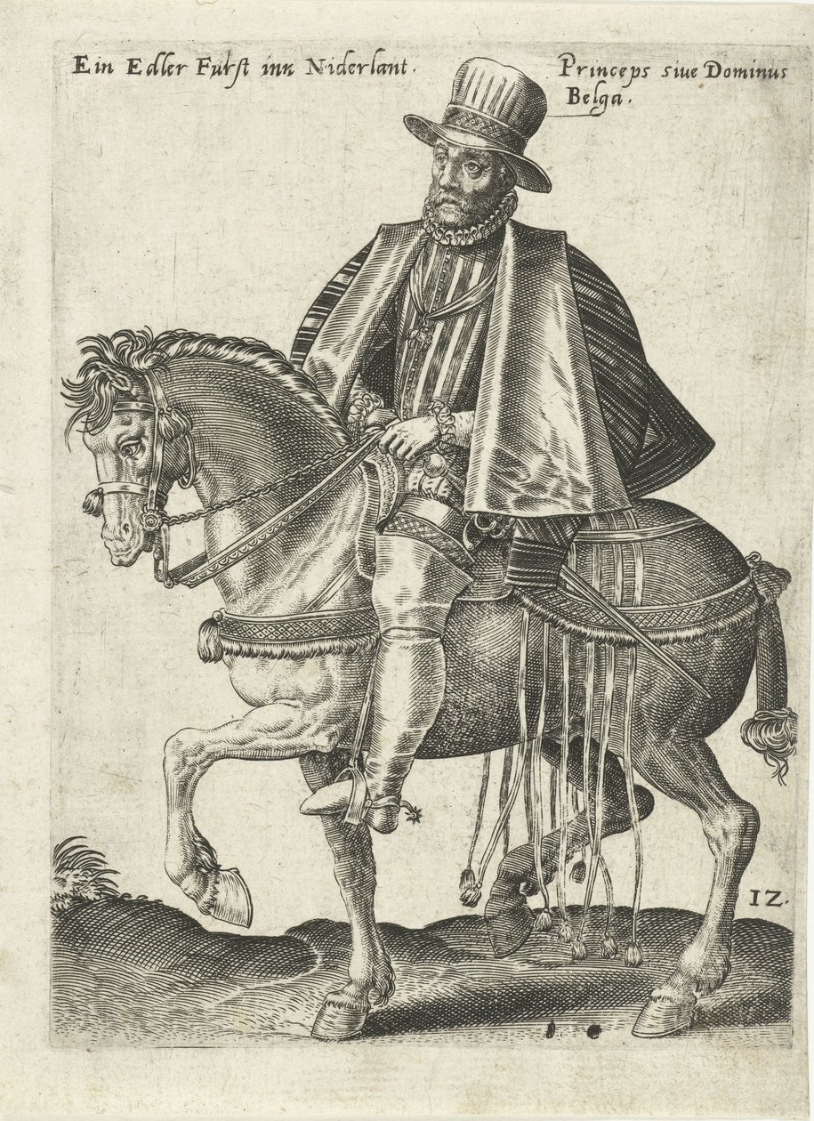 Dutch Prince on Horseback by Abraham de Bruyn (attributed to)