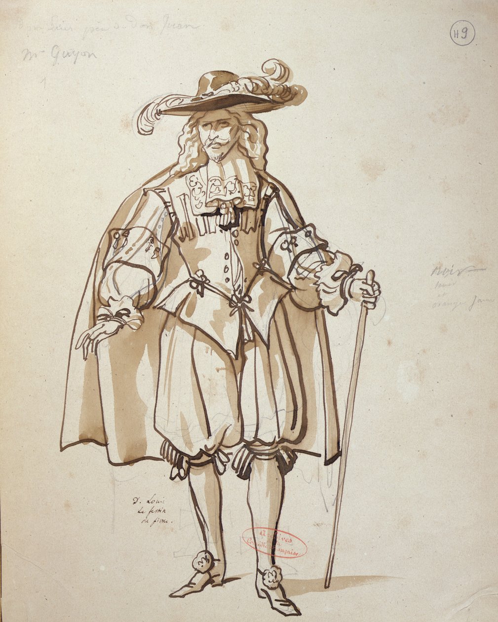 Costume design for an 1847 production of 