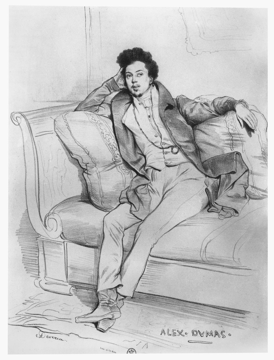 Portrait of Alexandre Dumas, Père by Achille Devéria