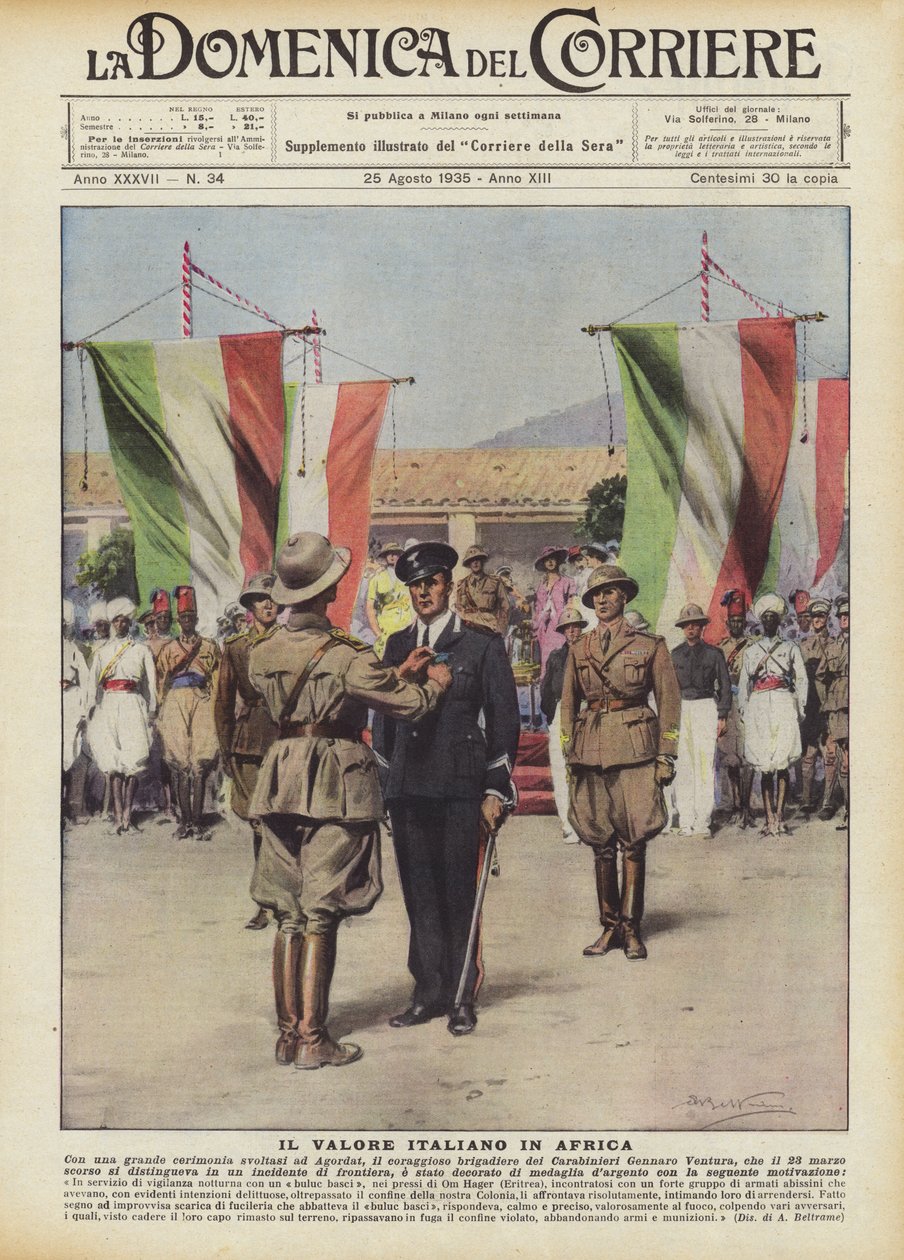 Italian Valor in Africa by Achille Beltrame