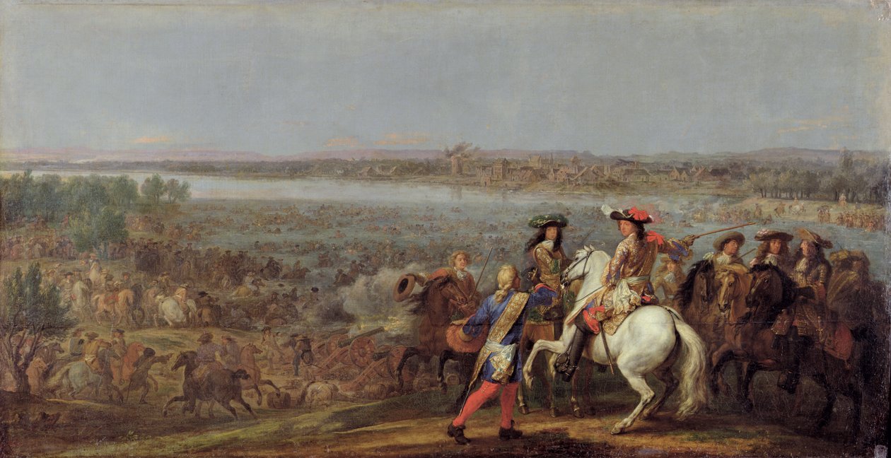 The Crossing of the Rhine (12th June 1672) by Adam Frans van der Meulen