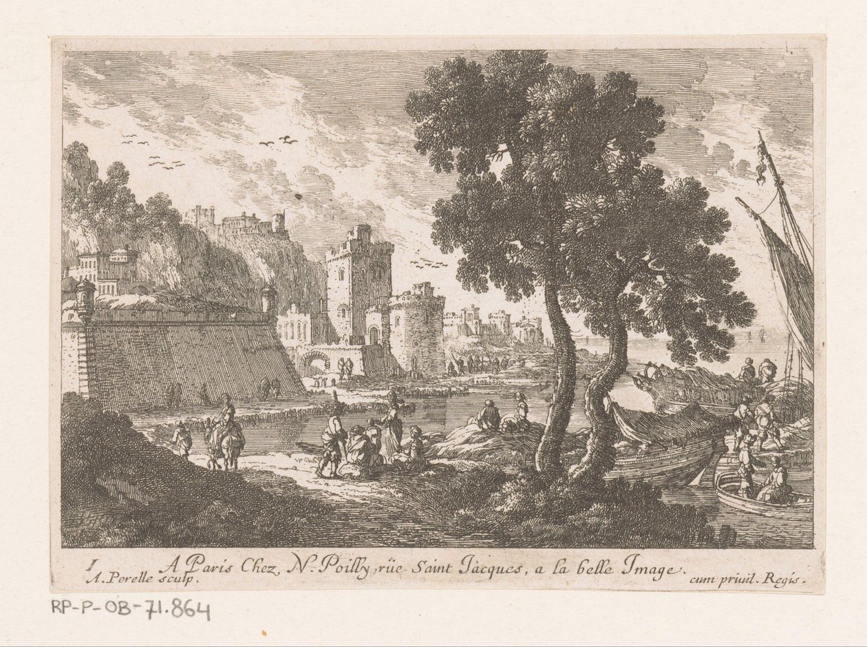 Harbor View with Two Trees (Coastal Landscapes) by Adam Perelle