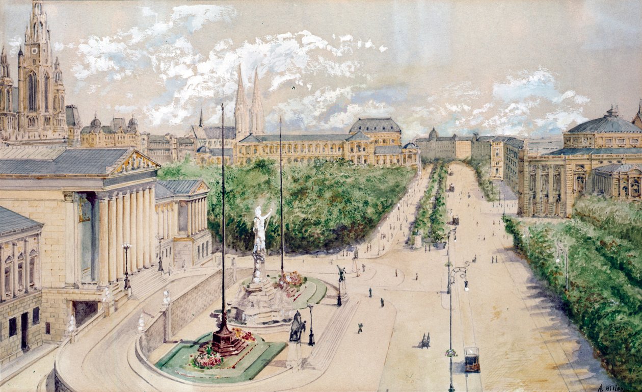 Vienna Parliament and Ringstrasse by Adolf Hitler