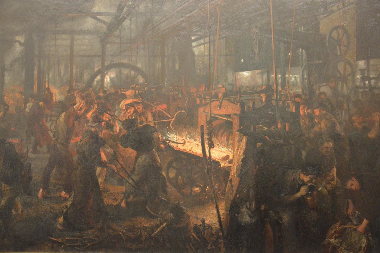 The Iron Rolling Mill by Adolph Menzel