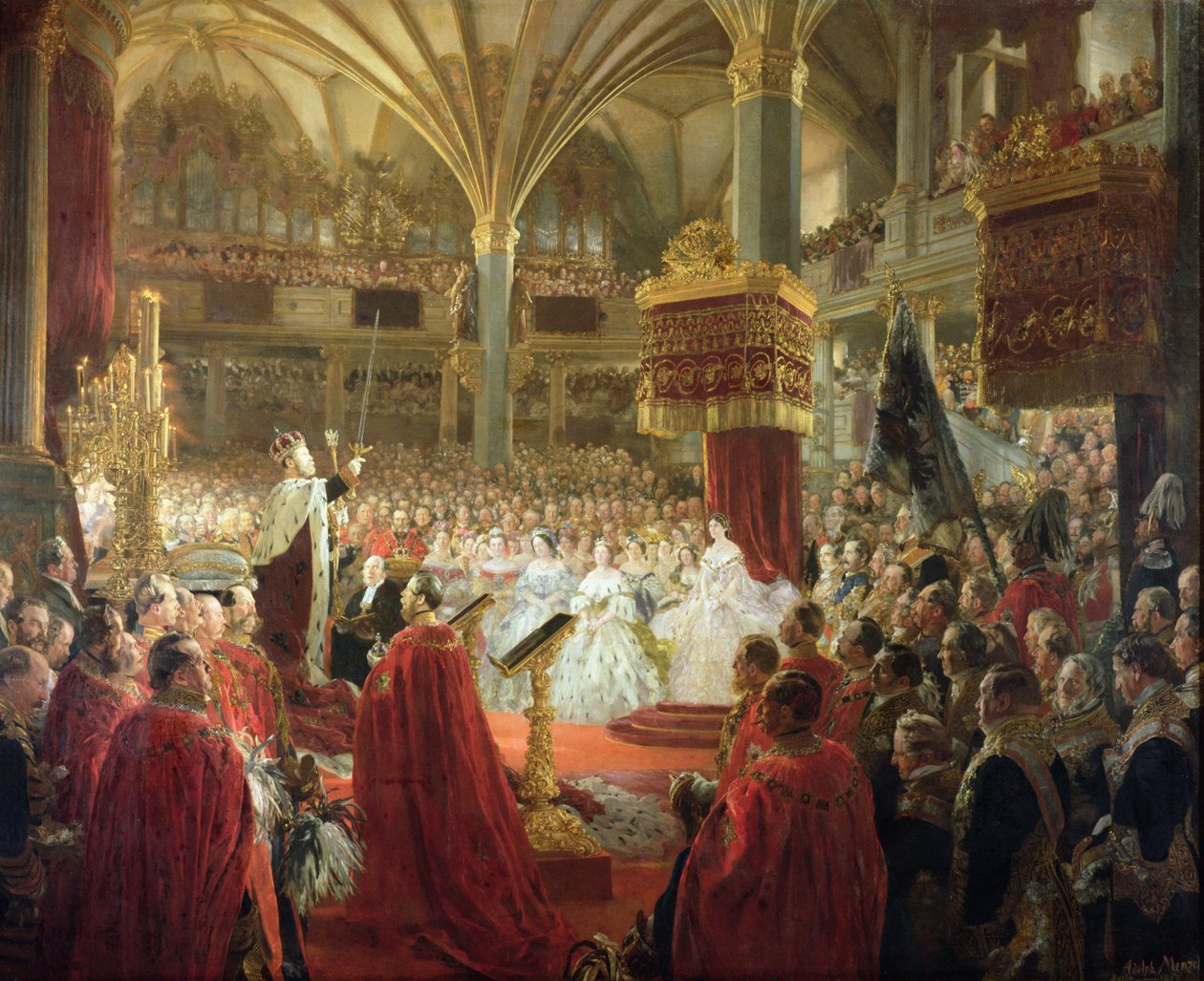 The Coronation of King William I in Koenigsberg in 1861, c.1861-65 by Adolph Menzel