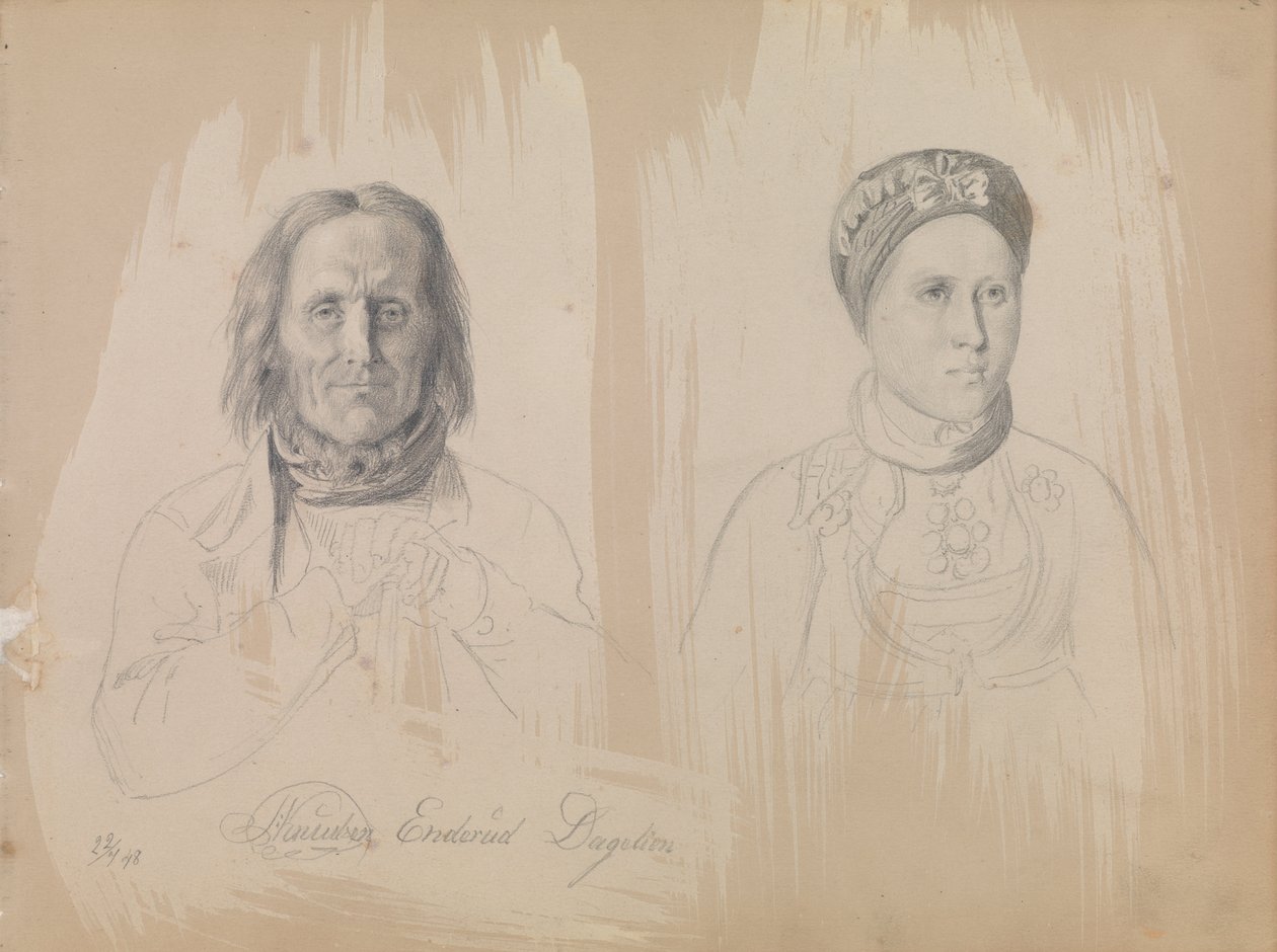 Pål Knutsen Enderud, Uvdal and Woman by Adolph Tidemand