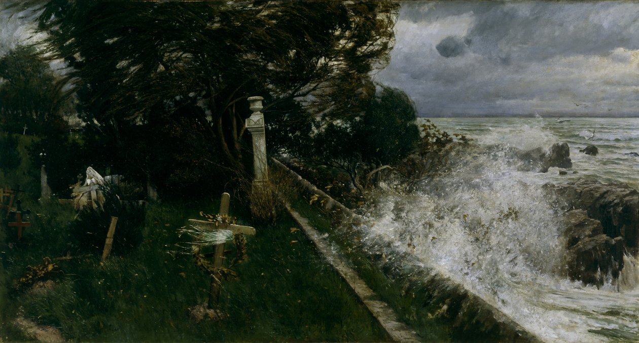 Seaside Cemetery by Adolf Hiremy Hirschl