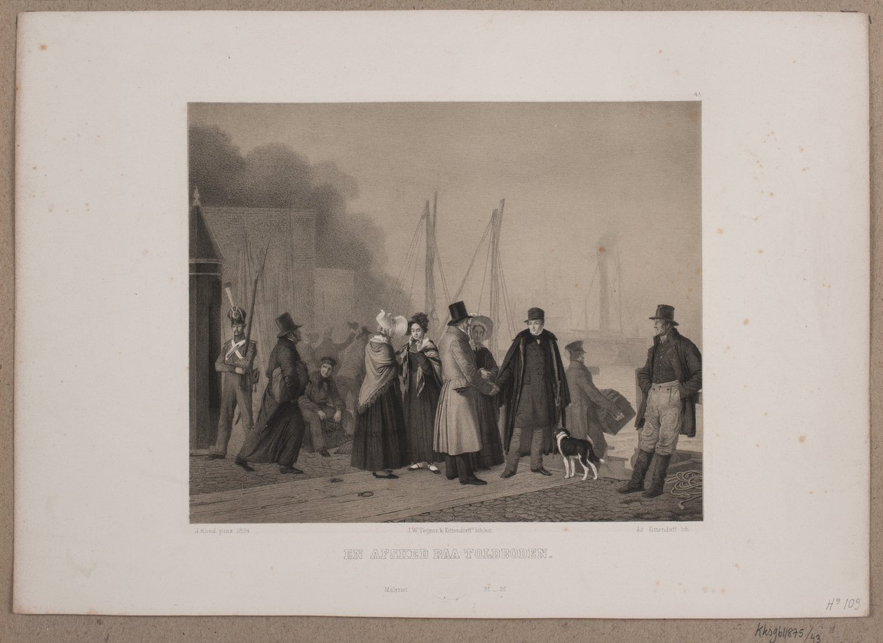 A Farewell at the Customs House by Johan Adolph Kittendorff