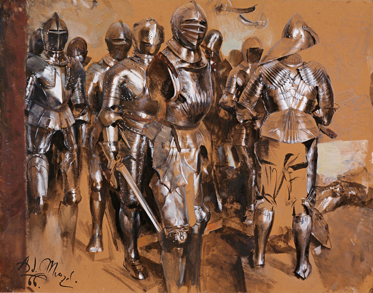 Armor Chamber Fantasy, 1866 by Adolph Menzel