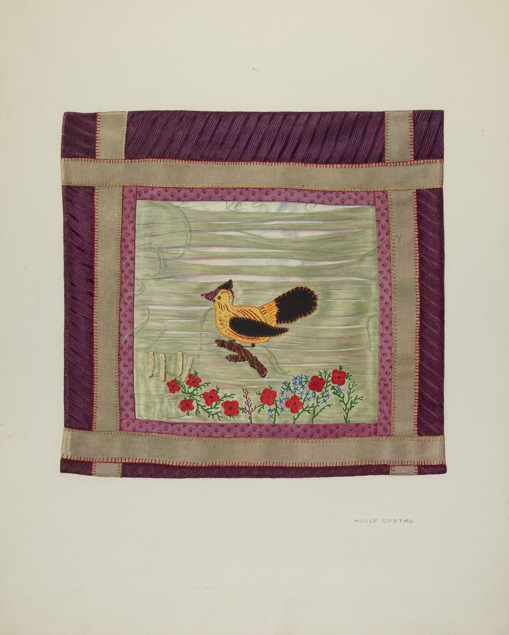 Applique Coverlet (Detail) by Adolph Opstad