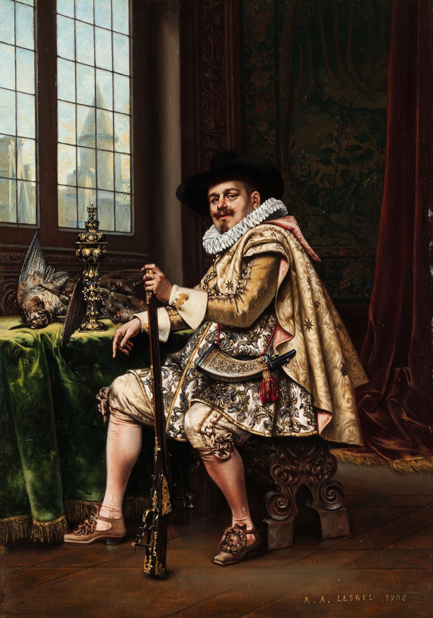 Nobleman After the Hunt by Adolphe Alexandre Lesrel