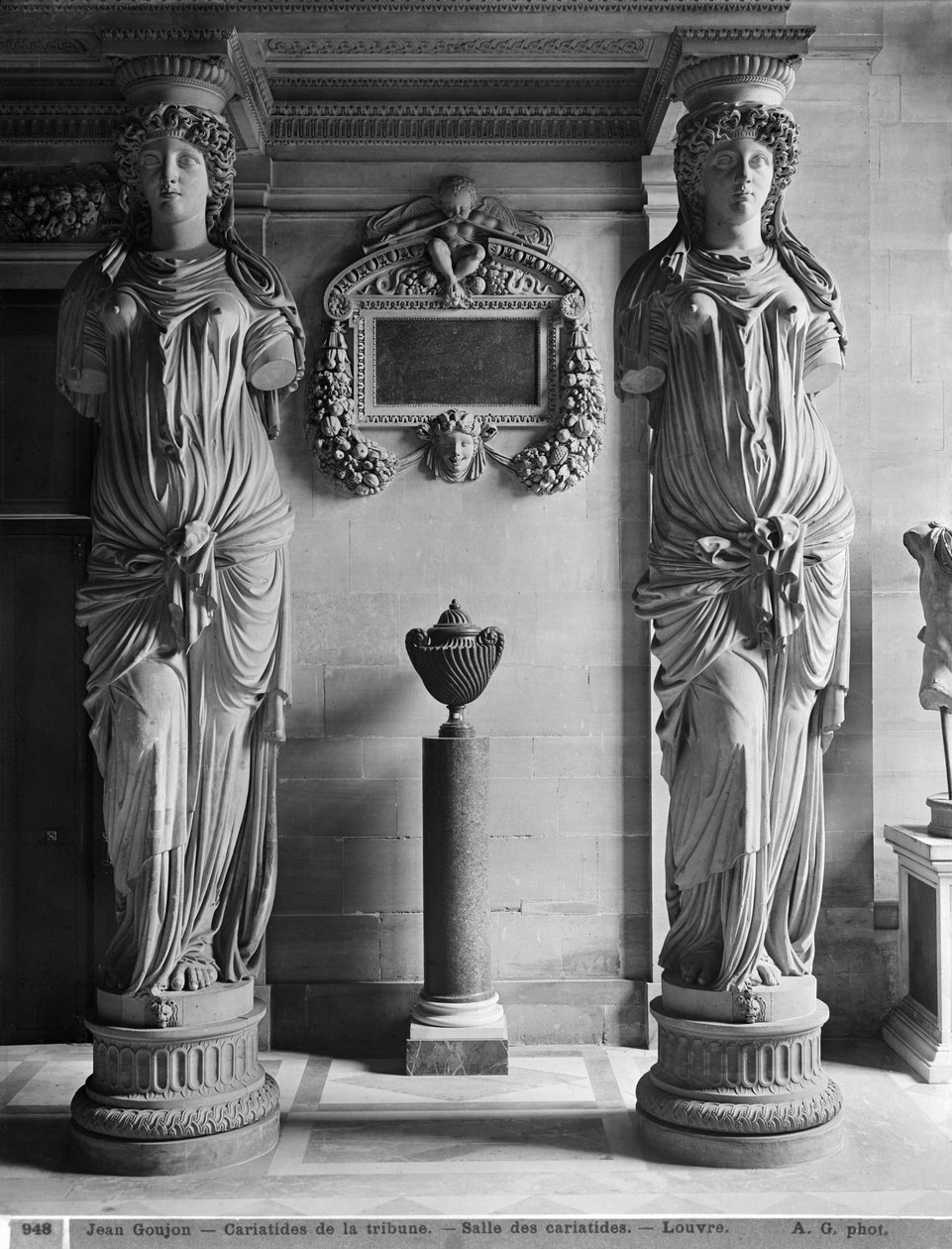 View of two caryatids from the Caryatids