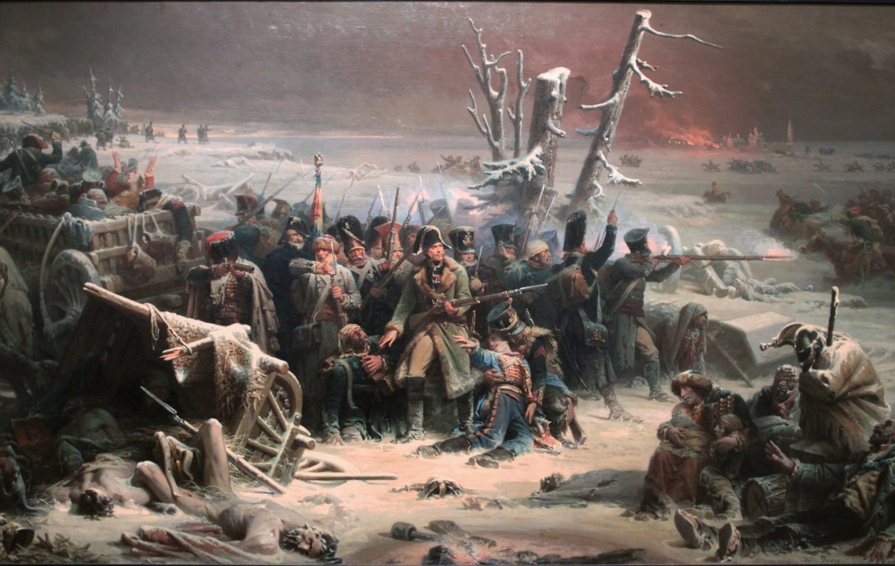 Marshall Ney Supporting the Rear Guard During the Retreat from Moscow, on Exhibition at the Manchester Art Gallery by Adolphe Yvon