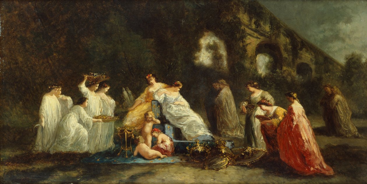 The Festival of Flora by Adolphe Joseph Thomas Monticelli