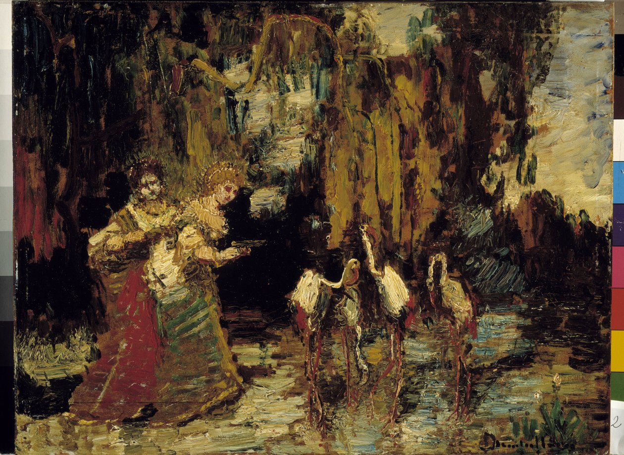 The Flamingos by Adolphe Joseph Thomas Monticelli