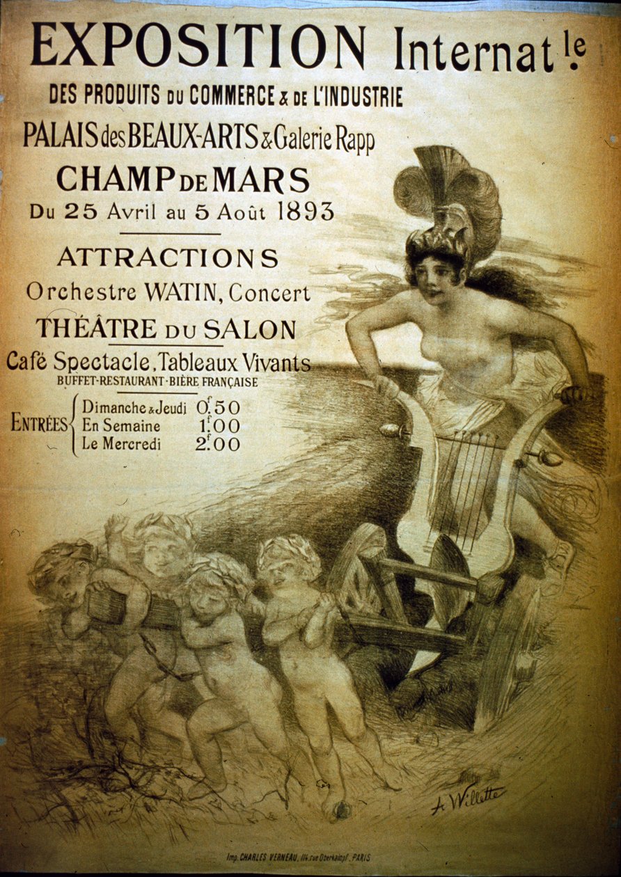 Exposition International Poster by Adolphe Leon Willette