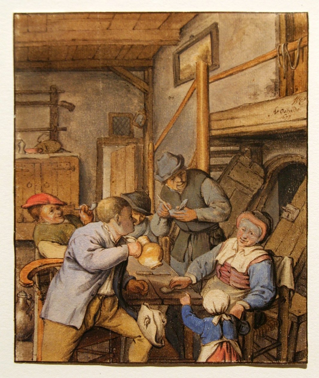 Peasants at a Table in an Inn by Adriaen Jansz. van Ostade