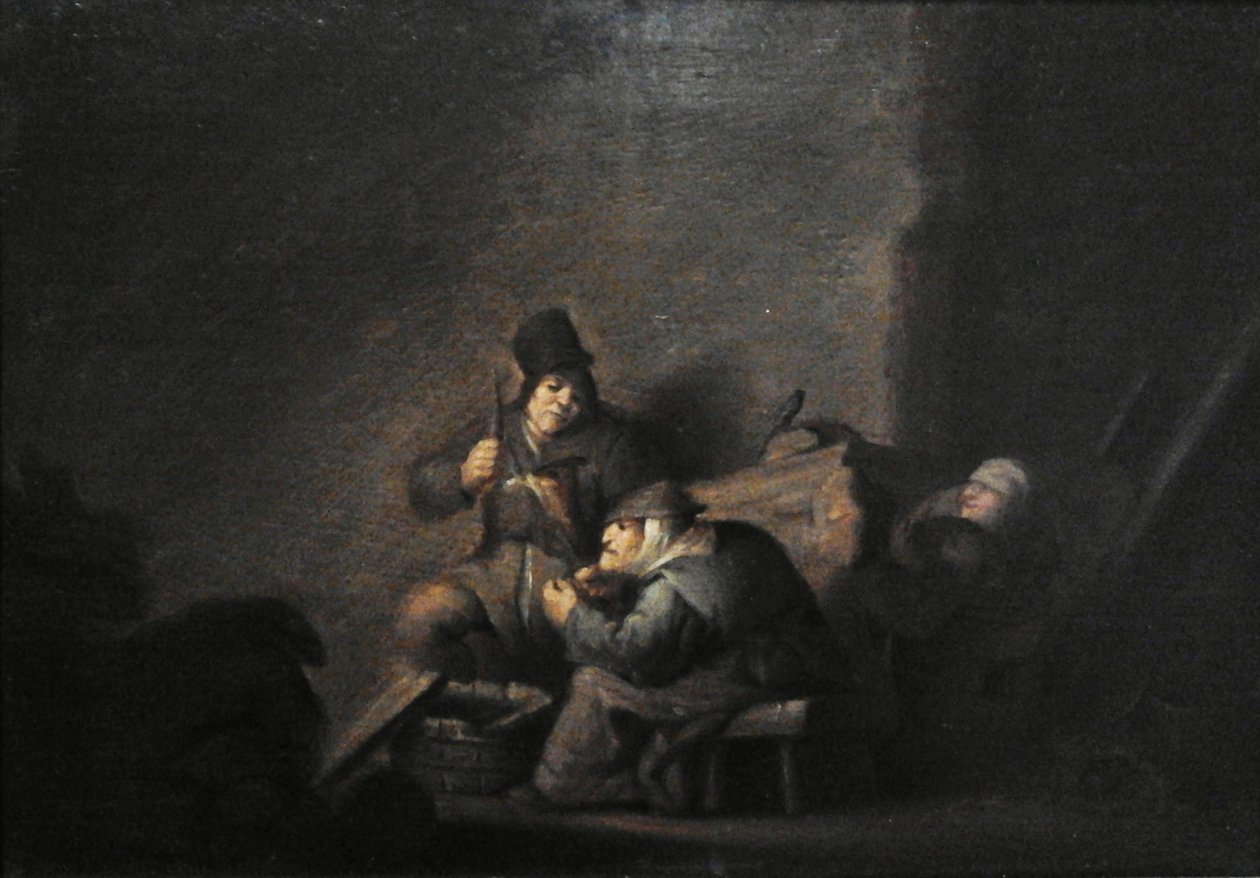 Peasant Family Indoors by Adriaen Jansz. van Ostade