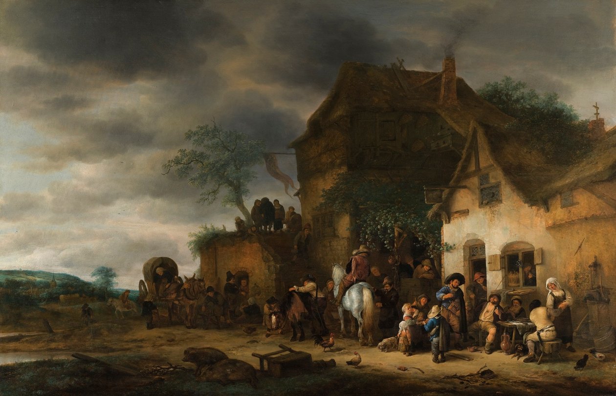 Travellers Halted at a Country Inn by Adriaen Jansz. van Ostade