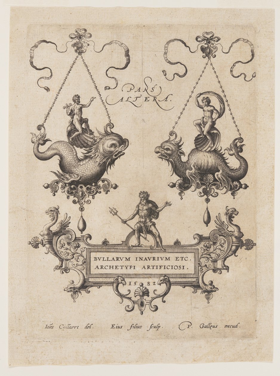 Designs for Pendants with Sea Monsters by Adriaen Collaert