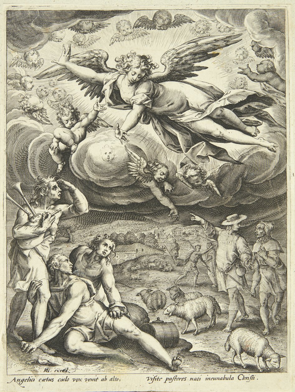 The Annunciation to the Shepherds by Adriaen Collaert