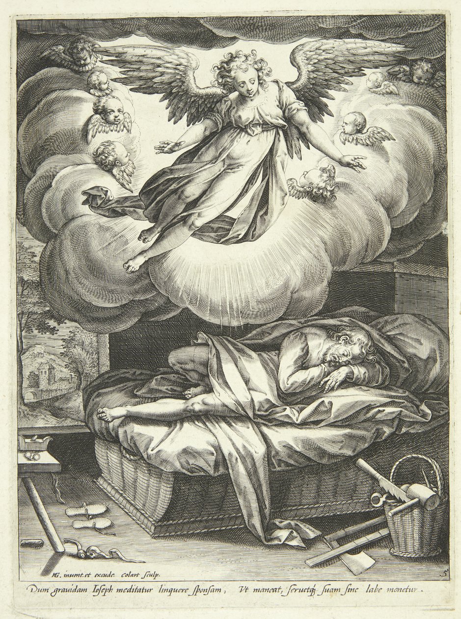 The Annunciation to Joseph by Adriaen Collaert