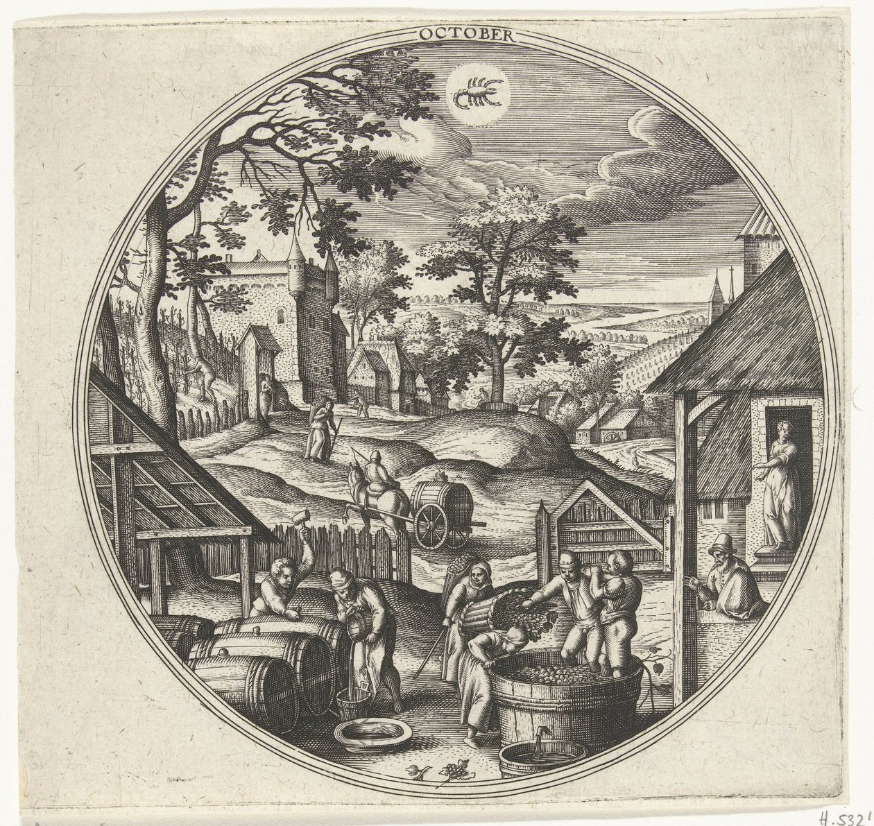 October by Adriaen Collaert