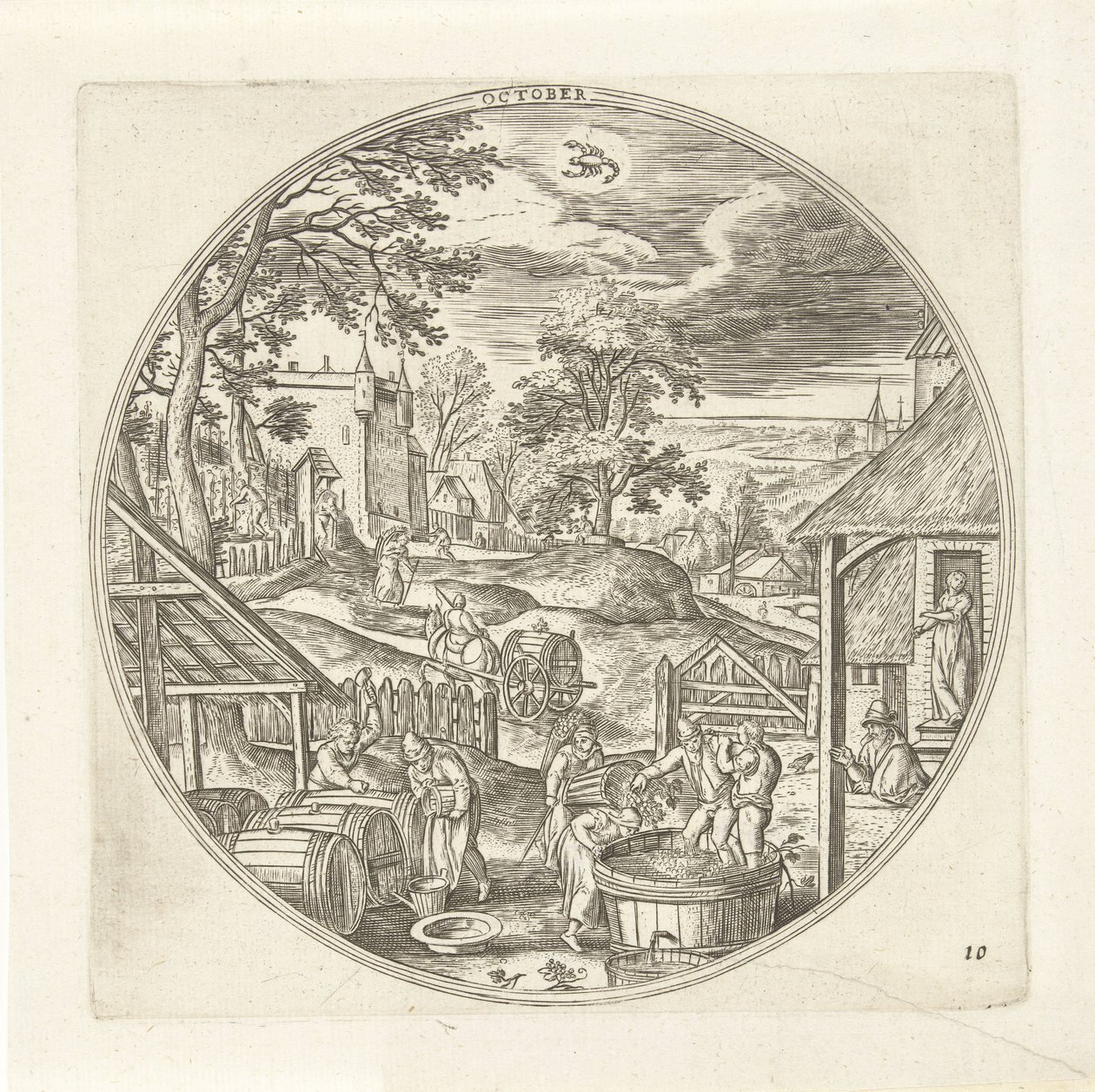 October (The Twelve Months) by Adriaen Collaert