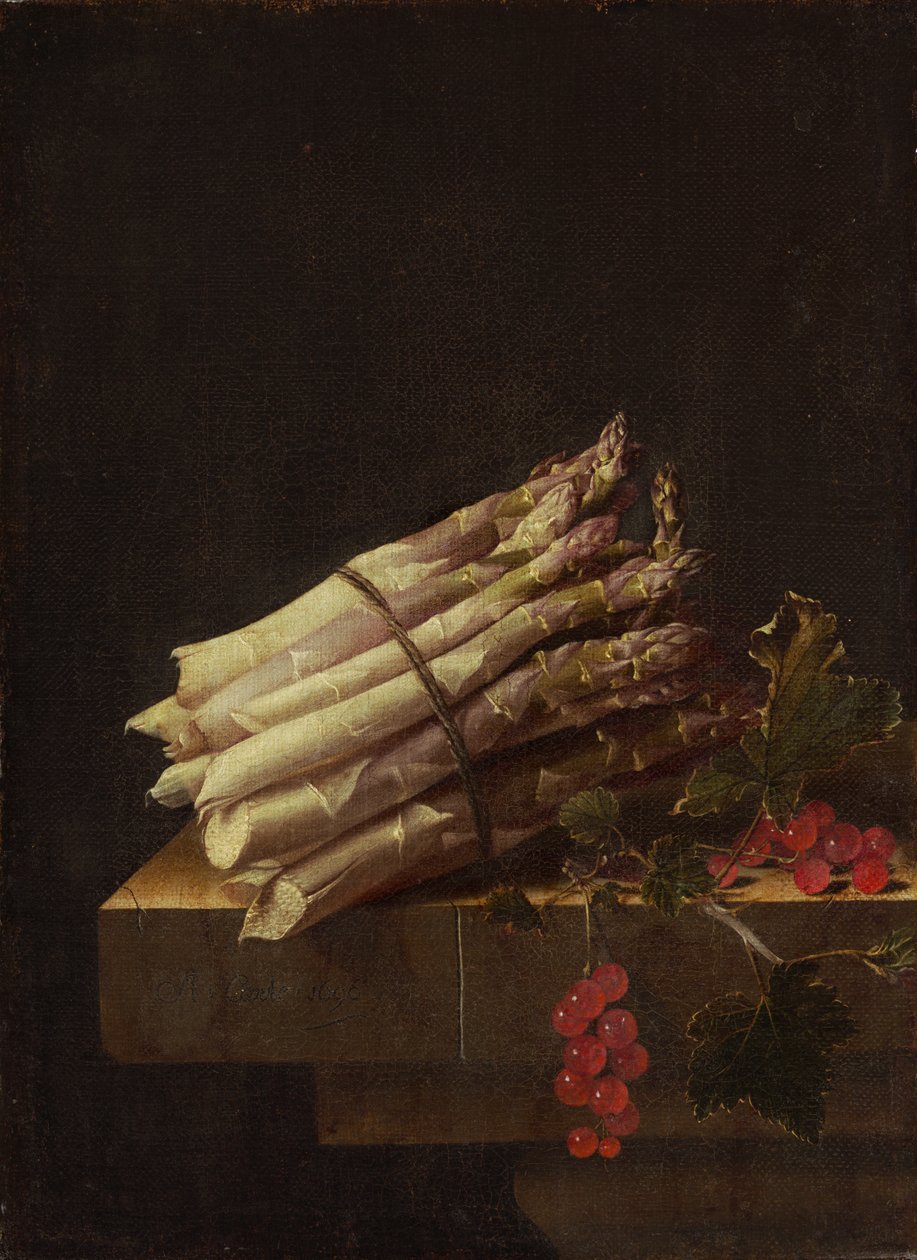 Still Life with Asparagus and Red Currants by Adrian Coorte
