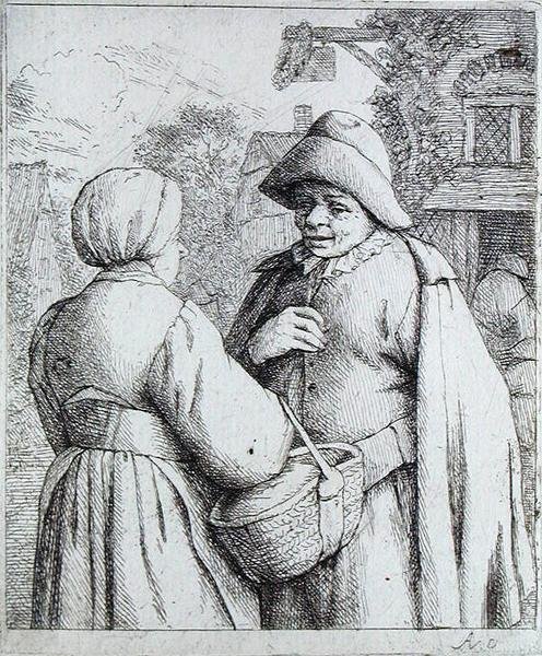 Man and Woman Conversing by Adriaen Jansz. van Ostade