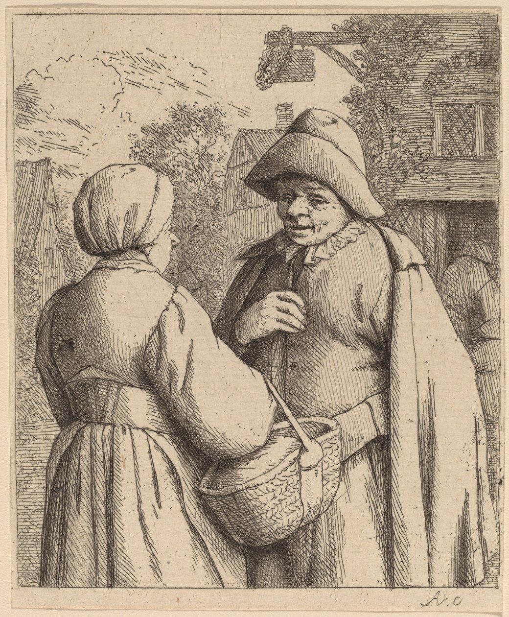 Man and Woman Conversing by Adriaen van Ostade