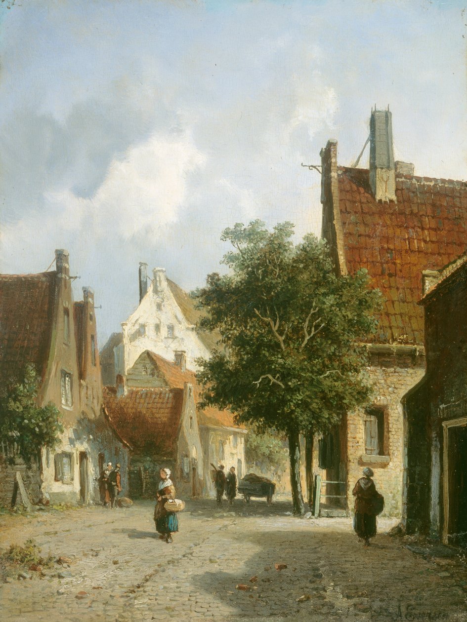 Amsterdam Street Scene, 19th century by Adrianus Eversen