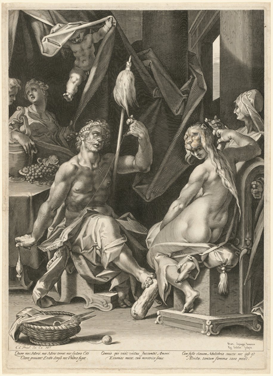 Hercules and Omphale by Aegidius Sadeler II, after Bartholomaeus Spranger