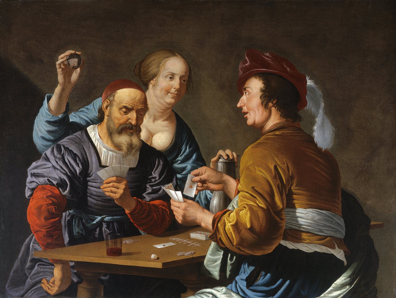 Cardsharps in an Interior, 1656 by Aelbert Jansz. van der Schoor