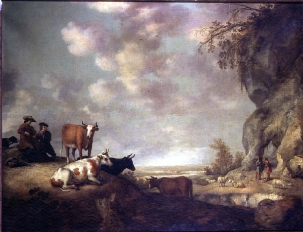 Landscape with Herdsmen Making Music by Aelbert Cuyp