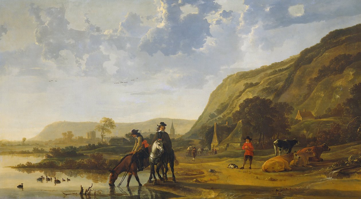 River Landscape with Riders by Aelbert Cuyp