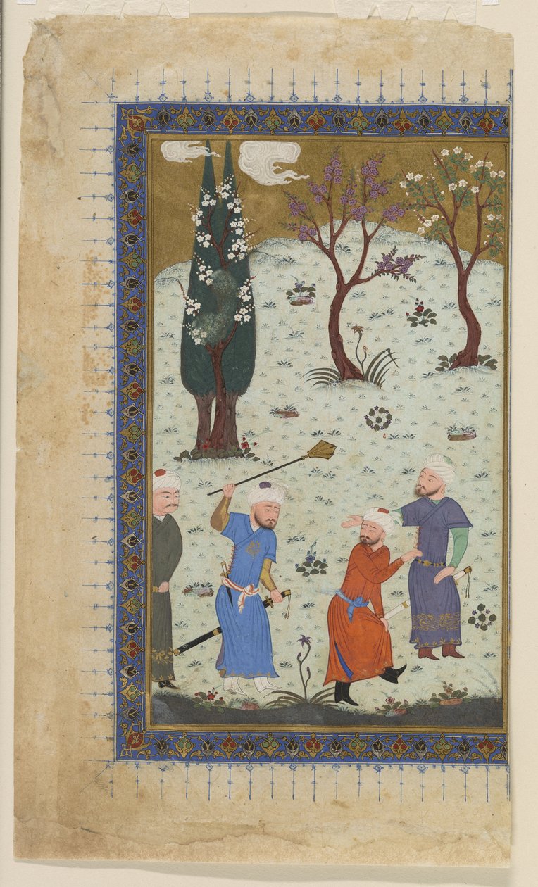 A Prince Enthroned Surrounded by Attendants by Afghan School