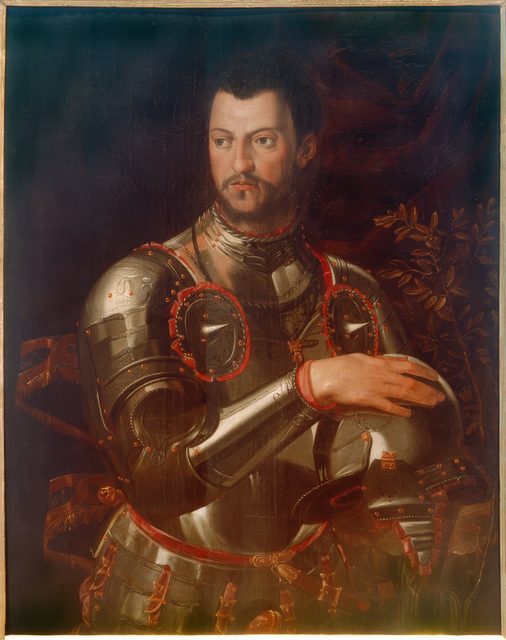 Portrait of Duke Cosimo I in Armor by Agnolo Bronzino
