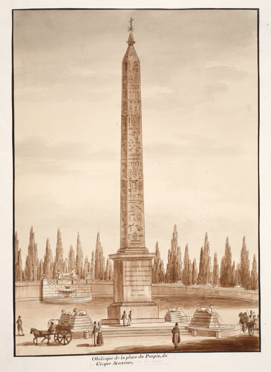 The Piazza del Popolo Obelisk, from the Circus Maximus by Agostino Tofanelli