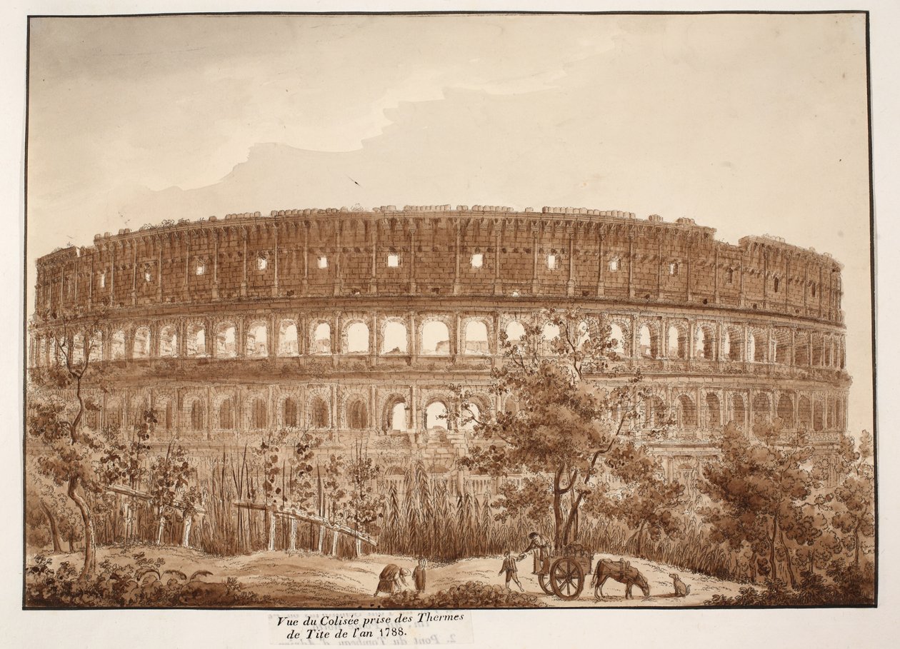 View of the Colosseum from the Baths of Titus, in the year 1788, 1833 by Agostino Tofanelli