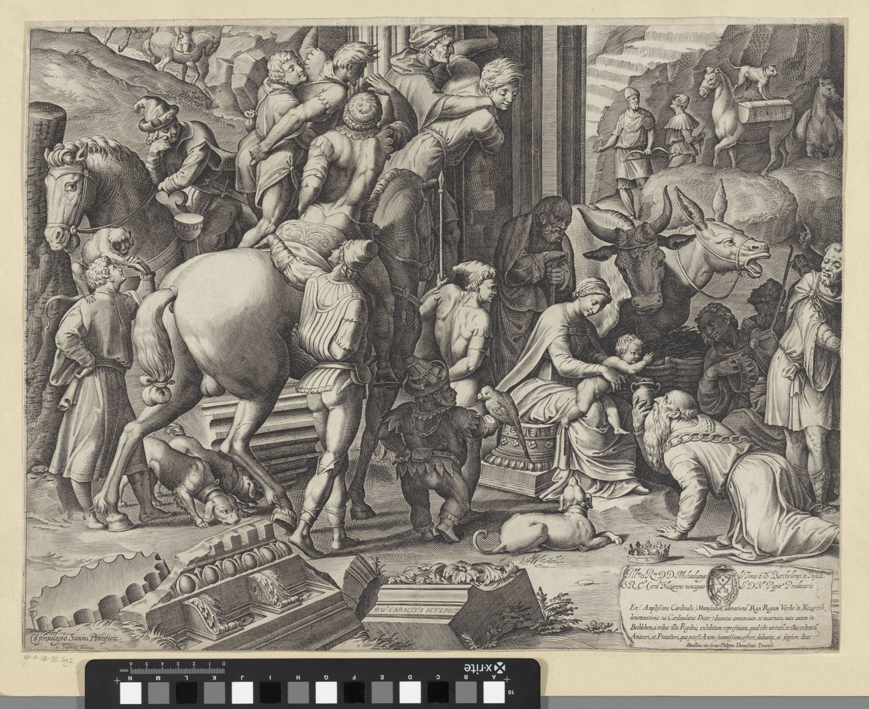 Adoration by the Kings (bottom left part) by Agostino Carracci