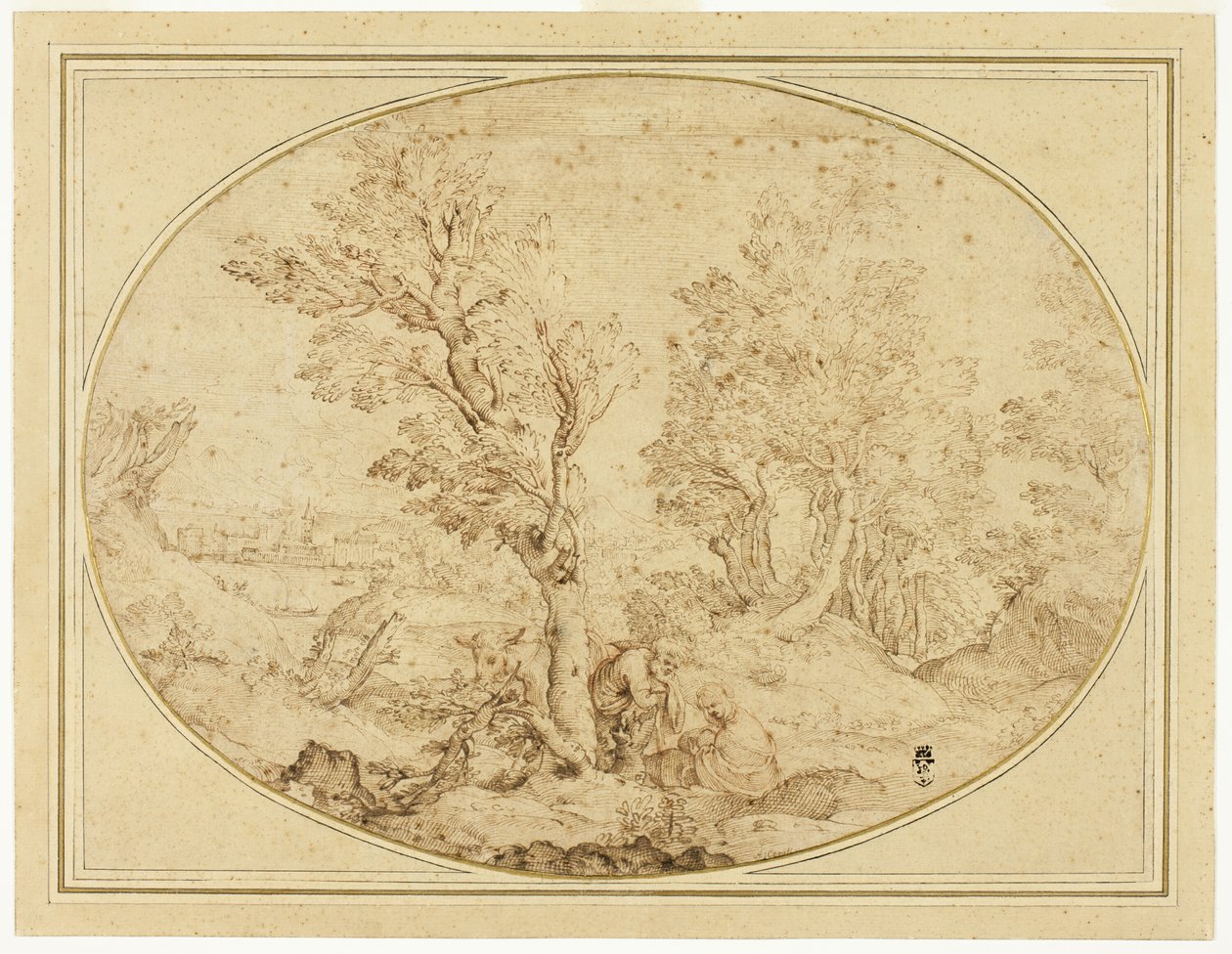 Rest on the Flight into Egypt by Agostino Carracci
