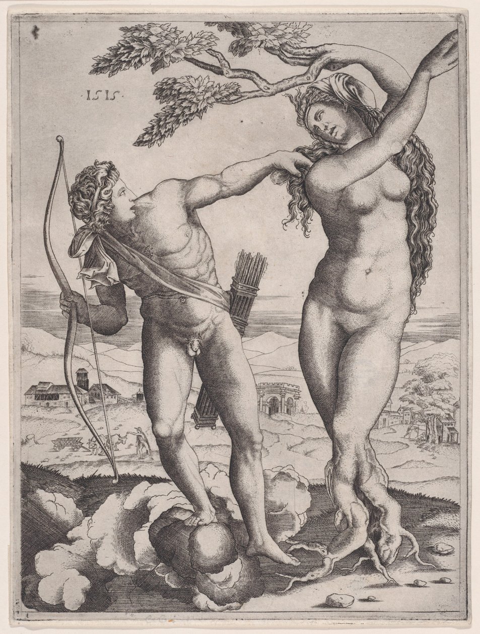 Apollo and Daphne by Agostino Veneziano