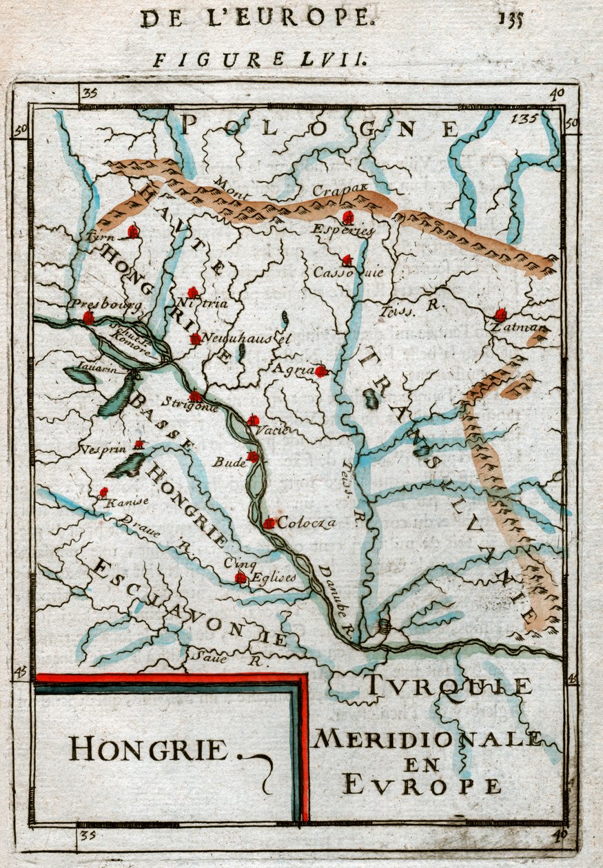 Map of Hungary 1683 by Alain Manesson Mallet